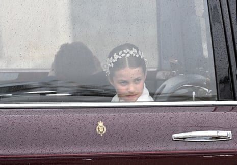 Princess Charlotte of Wales travelling in the state car.