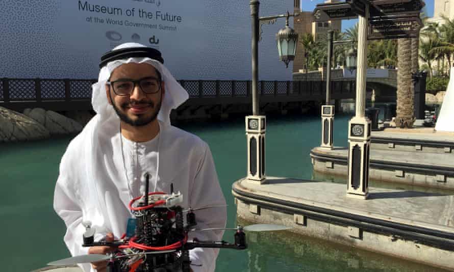 Talib Alhinai with Imperial’s drone at the Drones for Good competition