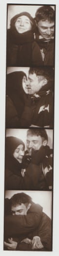 Laurence Dawes asking his partner, Ellie, to marry him in a photo booth in Berlin.