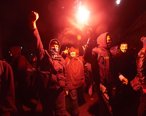 More than 30 arrests, mainly for drug offences and officer obstruction, were made before the 9pm curfew.