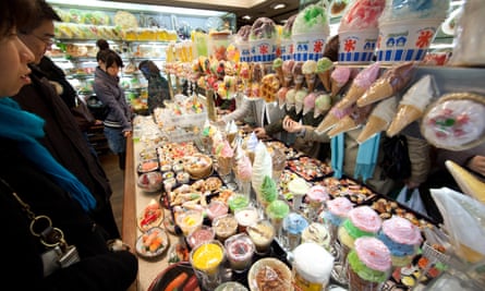 Plastic food, and beer, on display in Tokyo’s Kappabashi Street.