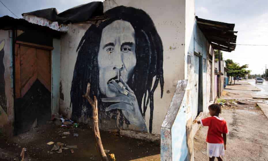Wall painting of Bob Marley, Kingston, Jamaica