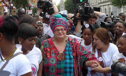 Camila Batmanghelidjh and supporters in Whitehall.