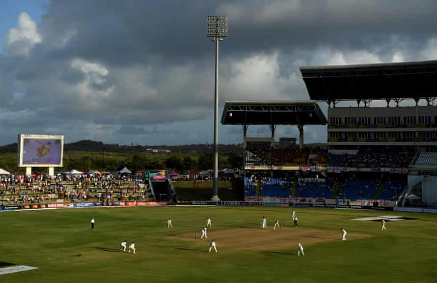 England’s new attack stutters as West Indies’ Holder and Bonner stand firm | England in West Indies 2022 2 Rain clouds gather over the Sir Vivian Richards Stadium on day two