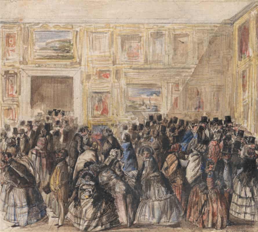 Private view of the Royal Academy, 1858, by William Payne from Watercolour World.