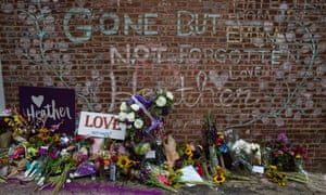 A memorial for Heather Heyer. The deadly neo-Nazi rally was originally organized on Facebook as a Facebook event.