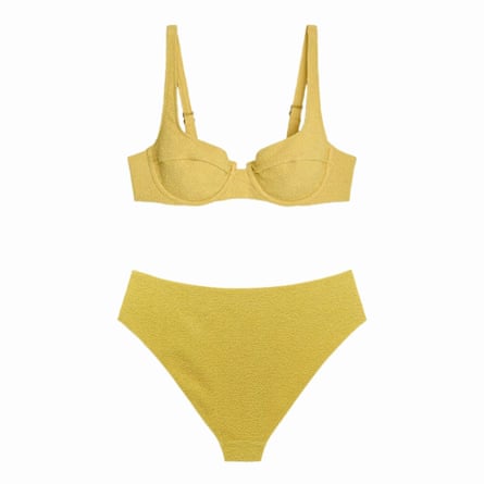 Yellow balconette bikini