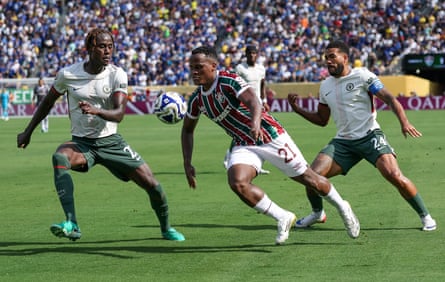 Jhon Arias in action for Fluminense against Chelsea at the Club World Cup