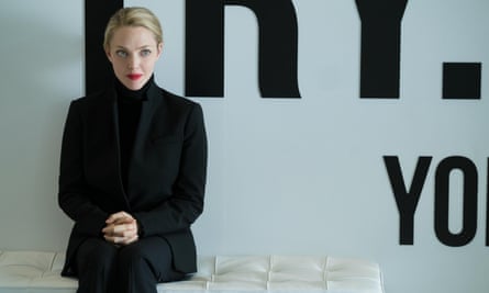 Amanda Seyfried as Elizabeth Holmes in The Dropout, adapted from a podcast of the same name.