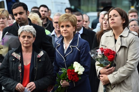 First Minister of Scotland Nicola Sturgeon and Leader of Scottish Labour party Kezia Dugdale attend a vigil in George Square, Glasgow.