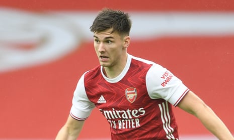 Kieran Tierney in action for Arsenal against Sheffield United before the international break.