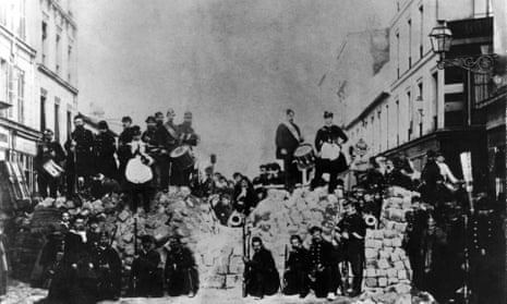The Paris Commune - barricade in the rue de Charonne, 1871.