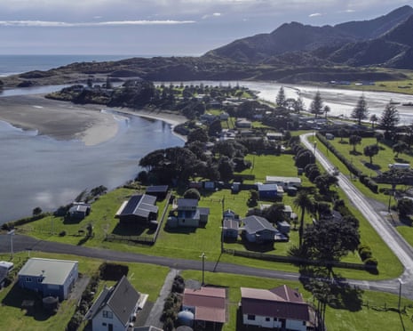 General view of Marokopa in the Waikato district of New Zealand.