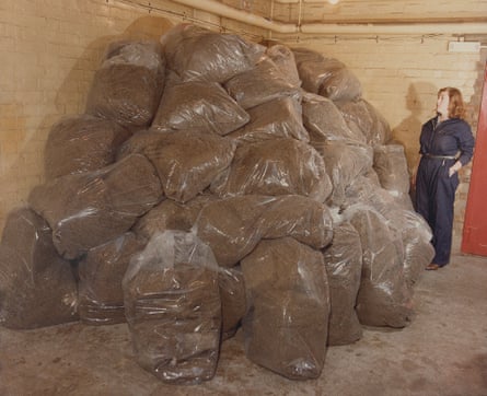 Sacks of cannabis used as evidence in the Old Bailey trial.