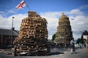 The finished bonfire in east Belfast