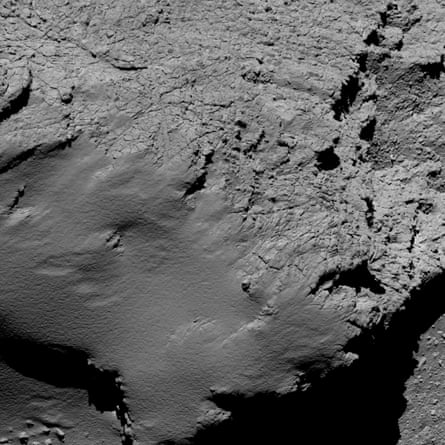 Rosetta’s Osiris camera captured this image of the comet from an altitude of about 5.7 km during the spacecraft’s final descent.