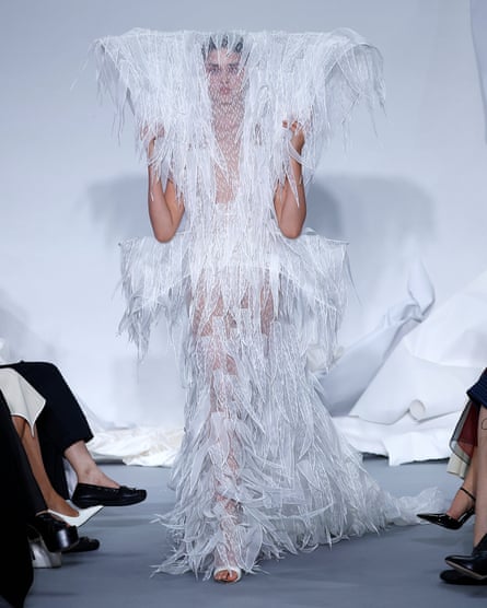 A model walks the runway during the Maticevski show at Australian fashion week 2026 at The Collider
