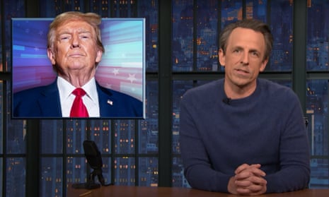 Seth Meyers on Trump: 'The guy loves court. He's always there' | Late-night TV roundup | The Guardian