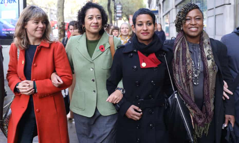 Samira Ahmed with supporters including the BBC’s Naga Munchetty in November