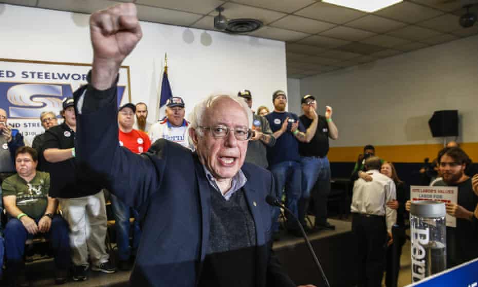 Bernie Sanders strikes a rock star pose in Iowa. 