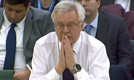 David Davis gives evidence to the Brexit committee.