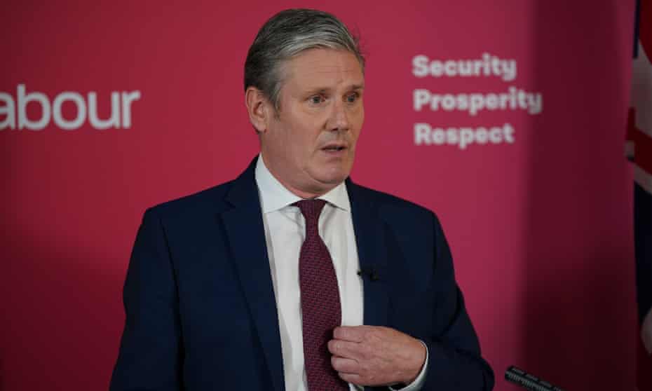 Keir Starmer makes a speech at Labour party headquarters.