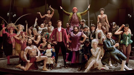 Hugh Jackman and the rest of the cast of the 2017 film The Greatest Showman