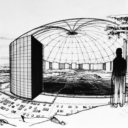 At one point MXC was to be covered in a giant glass geodesic dome.