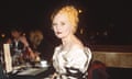 Viviene Westwood attends a tribute at the V&A in 1998 wearing a taffeta ball gown