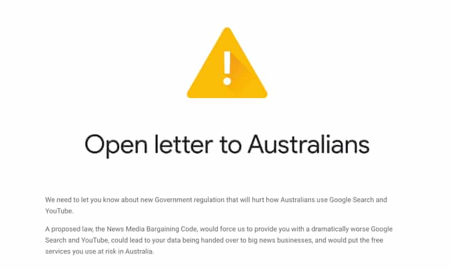 google s open letter to australians
