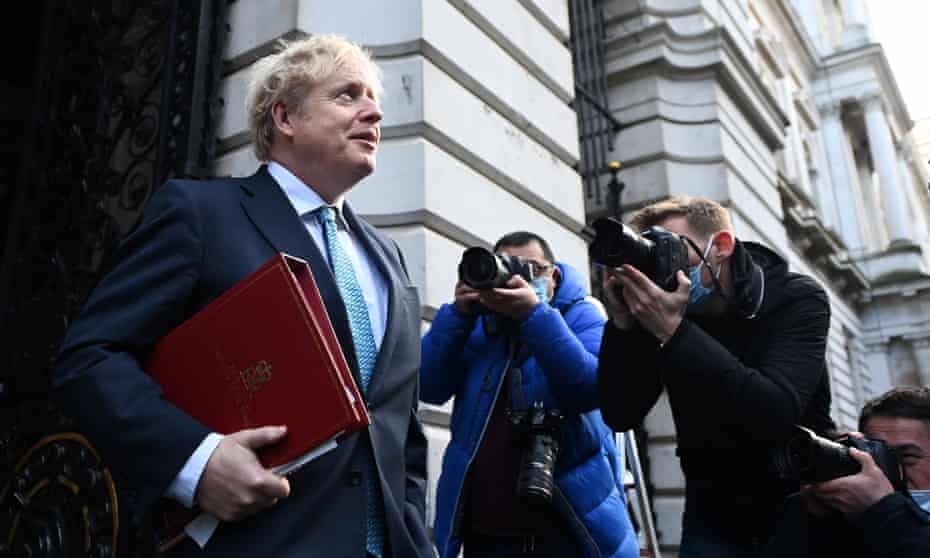 Boris Johnson leaving a cabinet meeting at 10 Downing Street, London, December 2020