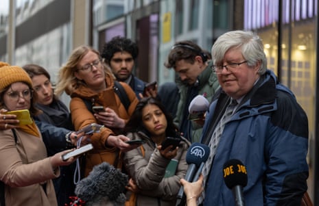 Dr Paul Donaldson speaking to reporters after his meeting with Steve Barclay.