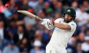 Matthew Wade golpea durante sus entradas de 34, cuarta prueba de cenizas.