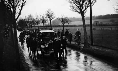 The funeral of Thomas Hardy in January, 1928
