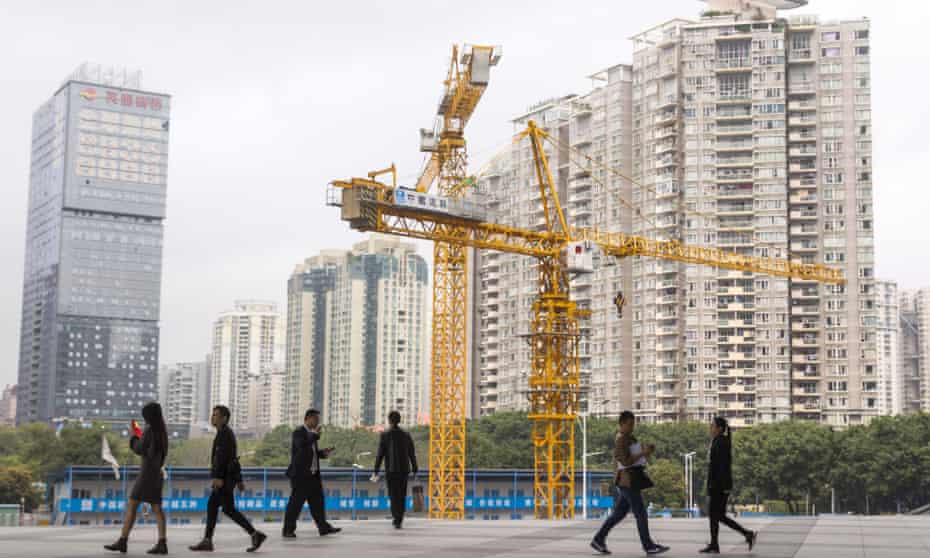 A housing construction site in Shenzhen, China. The share of household loans to overall lending was 67.5% in the third quarter of 2016.