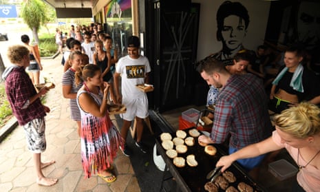 Hungry locals queue up for burgers in Airlie Beach.