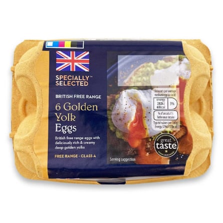 A box of 6 Aldi British Free Range Golden Yolk Eggs