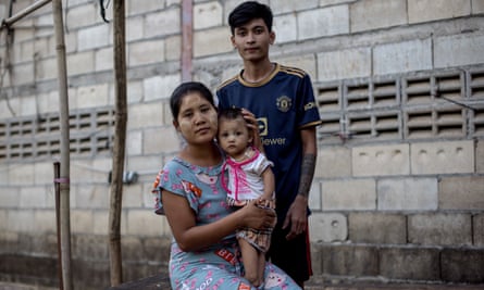 Thant Sin Aung, 23, his wife, Aye Aye Thin, 27, and their baby, Fi Theint Aung