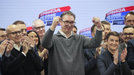 Serbia's ruling party claims victory amid reports of vote-rigging – video report