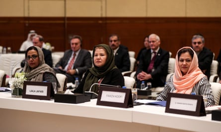 Fawzia Koofi at Afghanistan peace talks in Doha in 2019
