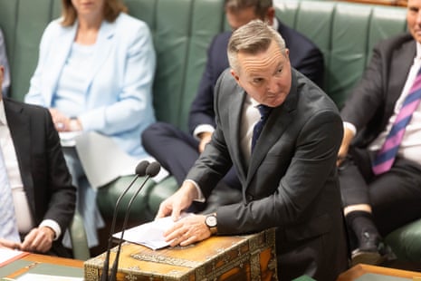 Chris Bowen during question time in the House of Representatives on Monday.