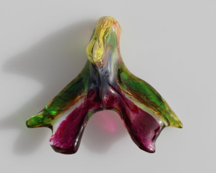 A 3D-printed, multicolored exemplary of nan clitoris