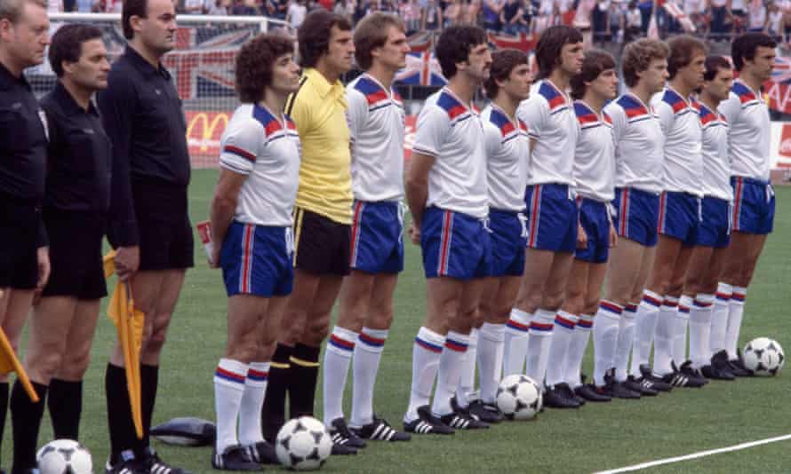 The all-white England squad for the 1980 Euros in Italy.