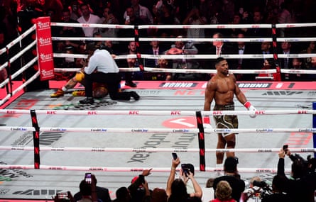 Anthony Joshua dropped Jake Paul four times in Friday’s fight.