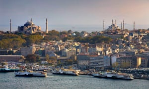 A view of the Aghia Sophia and the Blue Mosque in Istanbul, Turkey.