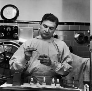 Hilary Koprowski at work in his lab.
