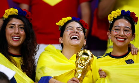 Ecuador fans get in the mood ahead of the clash with Senegal.