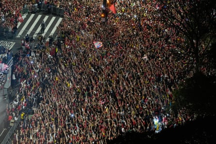 Lula addresses supporters during a victory rally after winning a fourth term on Sunday.