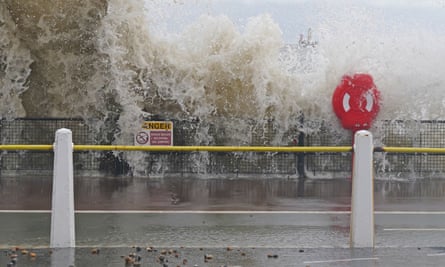 Storm Ciaran batters the harbour wall in Dover, Kent last year.