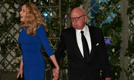 Jerry Hall and Rupert Murdoch at the White House, April 2018.